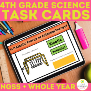 4th grade science task cards ngss