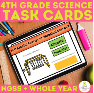 4th grade science task cards ngss