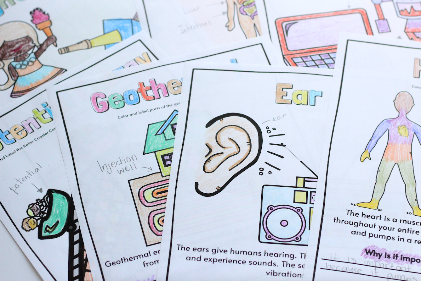 4th Grade Science Coloring Pages and Worksheets | Early Finisher Science Work