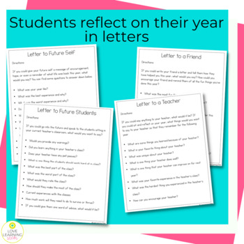 End of Year Writing Activities Letter to Future Self Prospective Student Teacher - Image 4