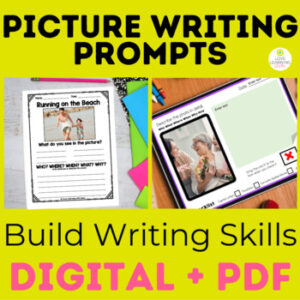 Picture Writing Prompts Practice for ESL ELL SPED 1st grade Digital and PDF