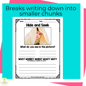 Picture Writing Prompts Practice for ESL ELL SPED 1st grade Digital and PDF - Image 3