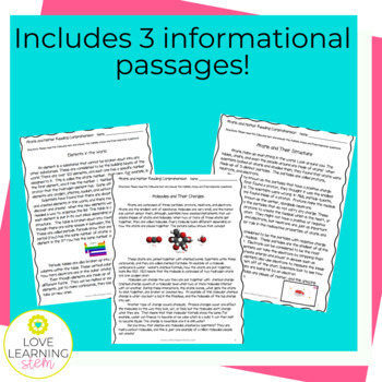 Atoms Molecules and Elements Reading Comprehension Google Slides Easel MS-PS1-1 - Image 4