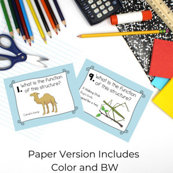 Animal and Plant Structure and Function Task Cards 4-LS1 Review Activity Games - Image 2